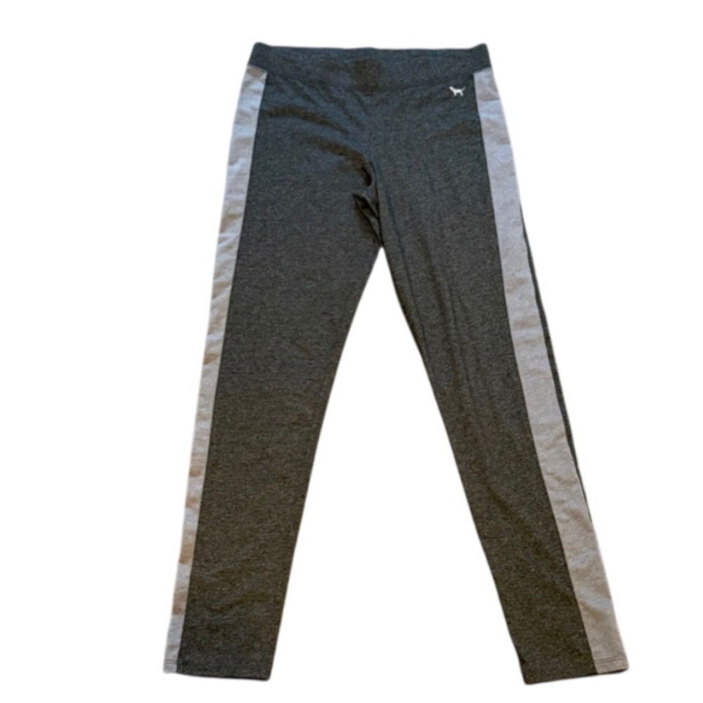 Pink Victoria's Secret Gray Side Stripe Leggings Women Medium Heathered Charcoal
